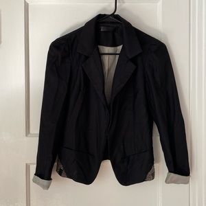 Black Blazer with Beaded Detail
